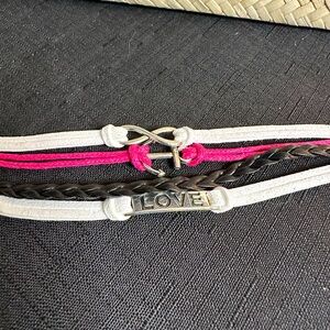 NWT Bracelet pink white‎ black love ♾️ anchor